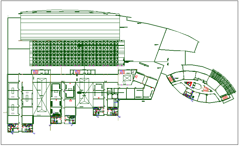Plan detail view of structure dwg file