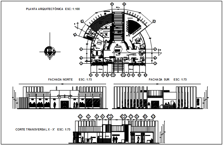 Plan elevation detail dwg file