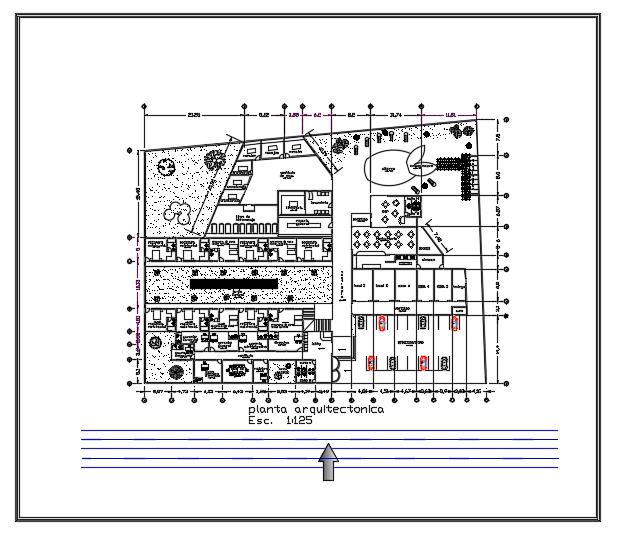 Plan of Hotel dwg file