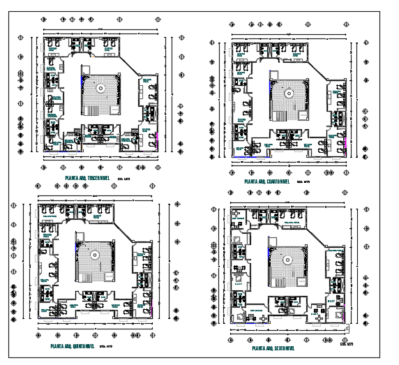 Plan of Hotel dwg file