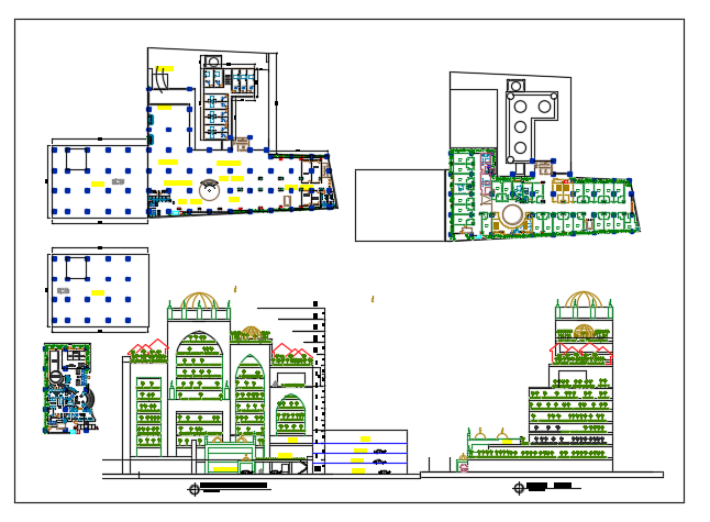 Plan of Hotel dwg file