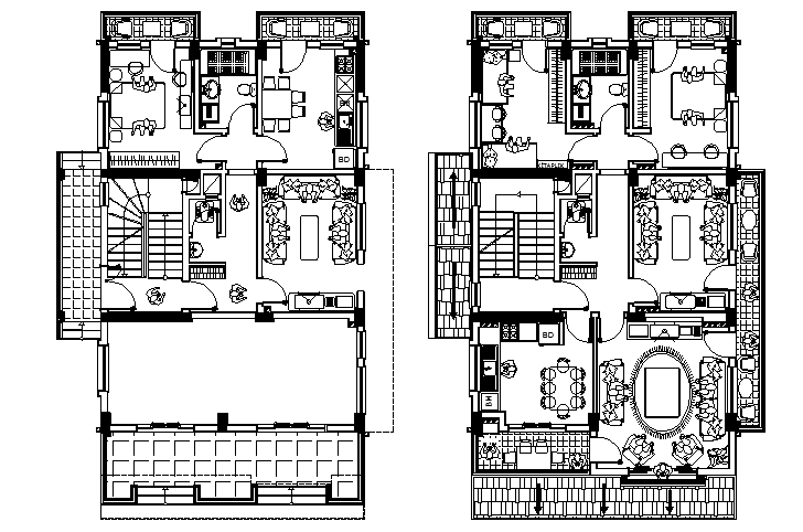 Plan of a apartment dwg file