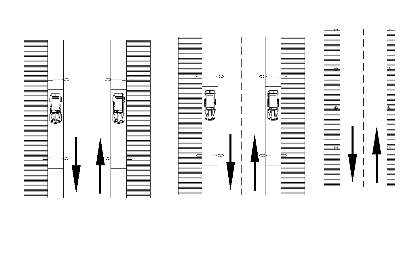 Plan of a road section detail dwg.