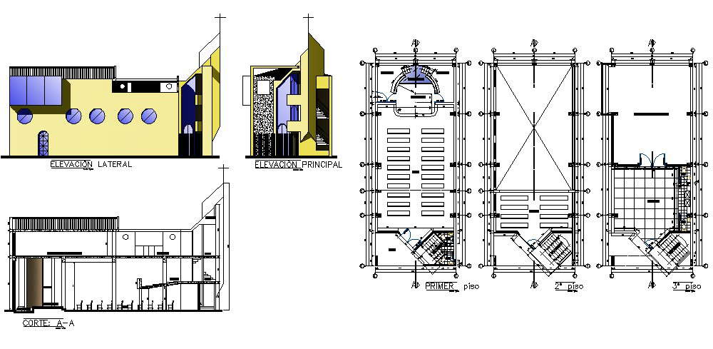 Building Plan Elevation In DWG File