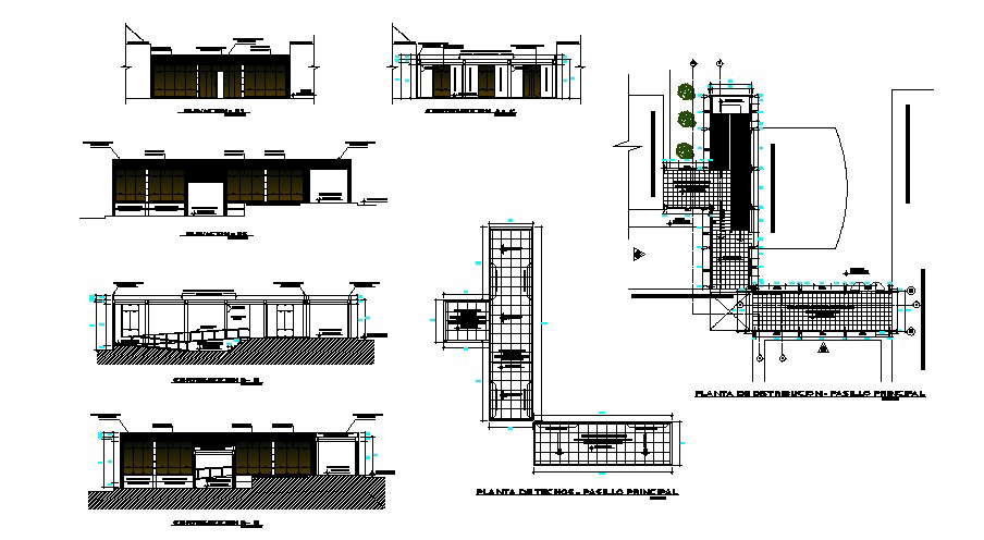 Plan of building with different elevation in AutoCAD