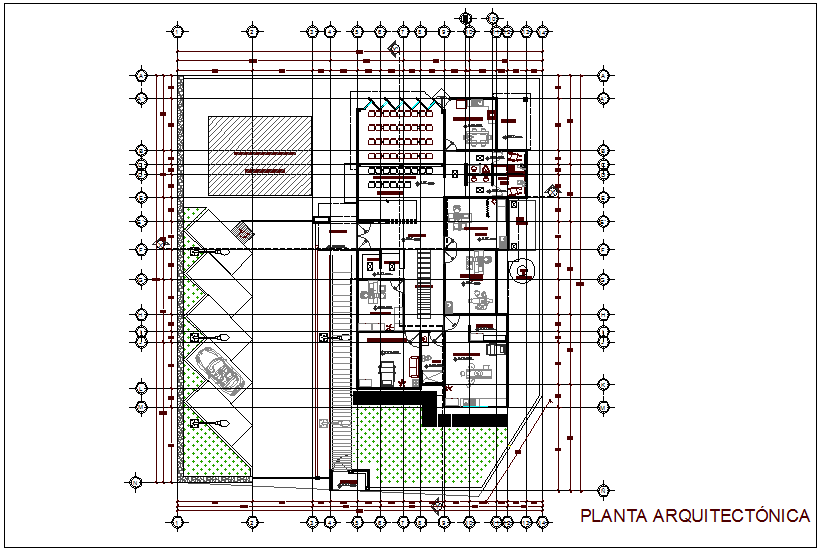 Plan of clinic of rural area dwg file