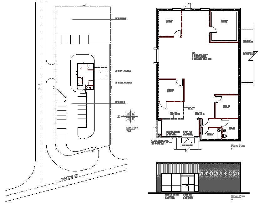 Plan of commercial building dwg file