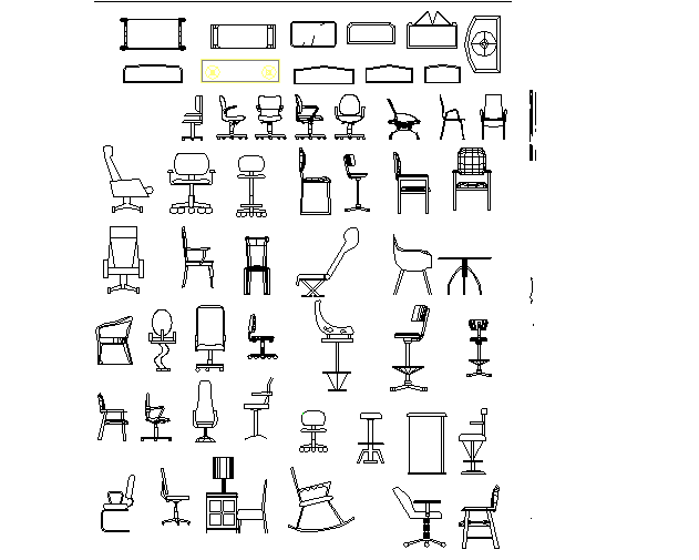 Plan of furniture equipment detail dwg file.