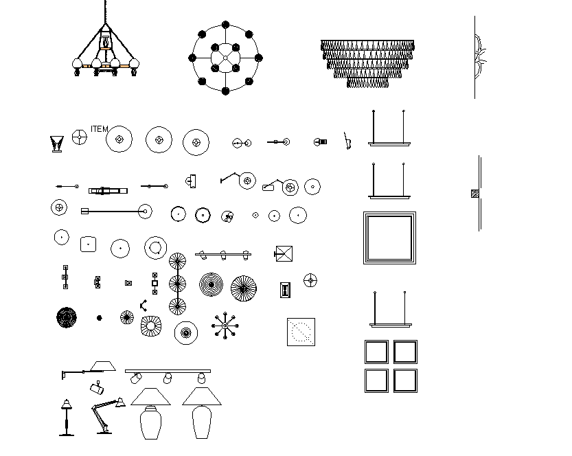 Plan of furniture equipment detail dwg file.