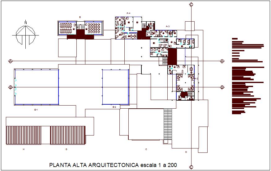 Plan of high level for collage dwg file