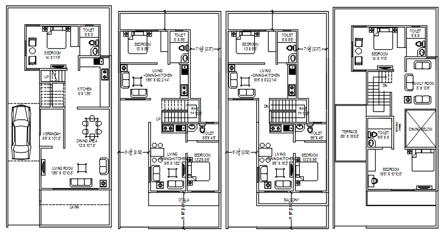 Modern House Layout Plan In DWG File