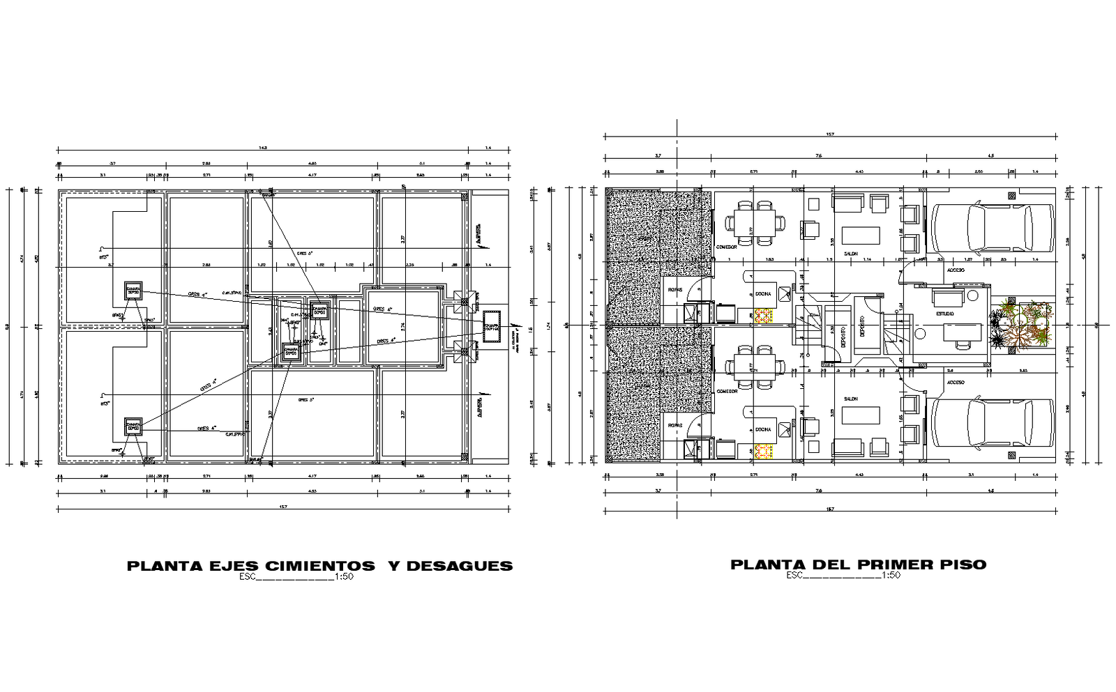 Plan of multi-family loft plan detail dwg file.