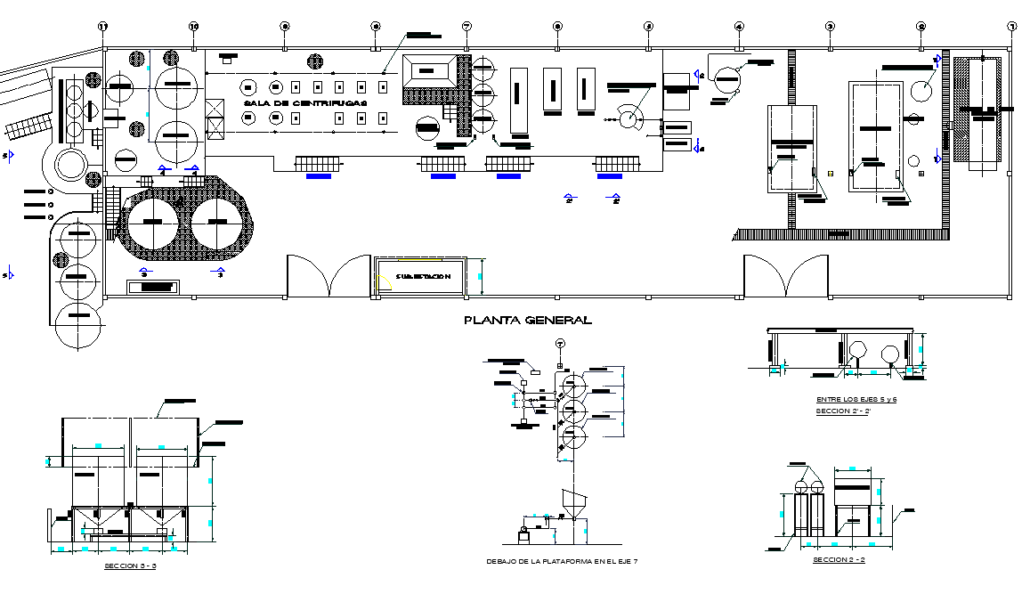 Plan of oil fish plan and section detail dwg file