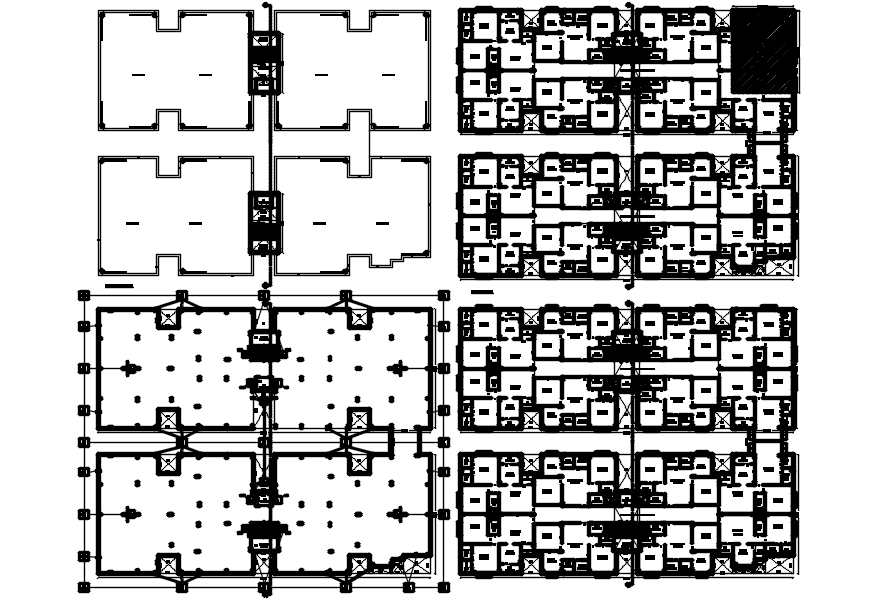 Residential Building Floor Plan In DWG File