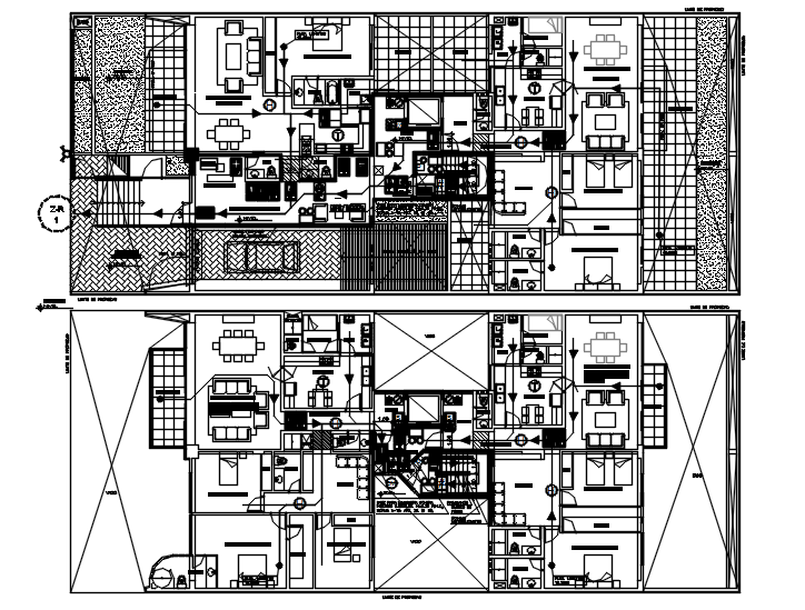 Plan of residential house with detail dimension in dwg file