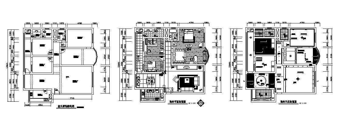 House Plan With Furniture In DWG File 