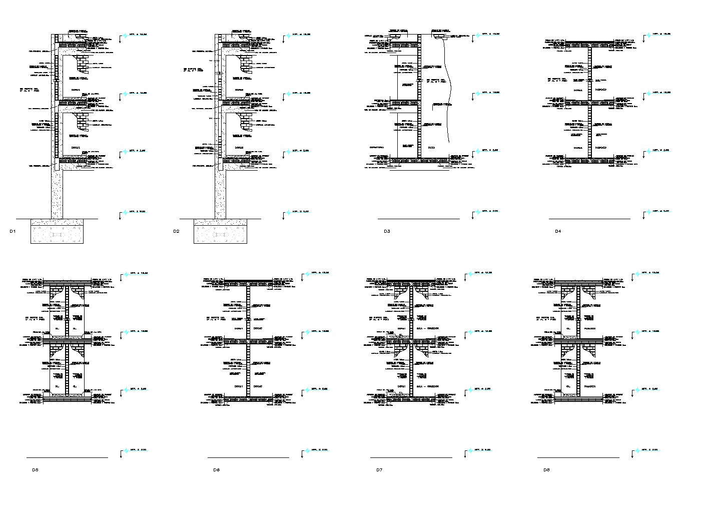 Plan of slab and wall detail dwg file.