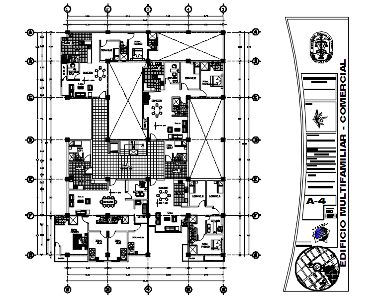 Multi-Family Building Design In AutoCAD File