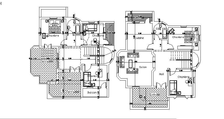 Modern Villa Floor Plan In AutoCAD File