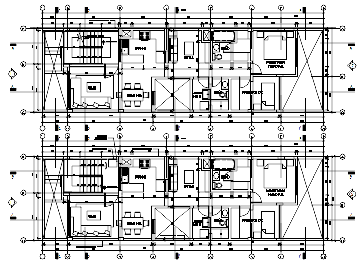 Plan of the house with detail dimension in dwg file