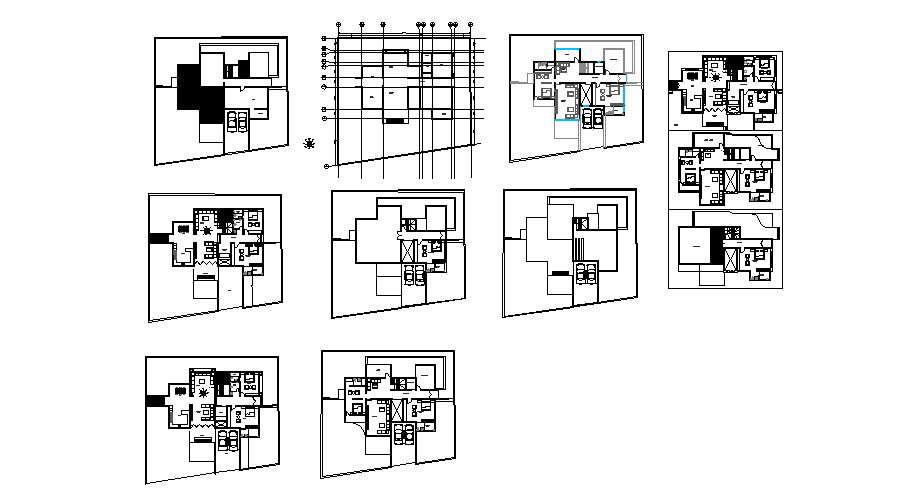 Bungalow Plan Layout In DWG File