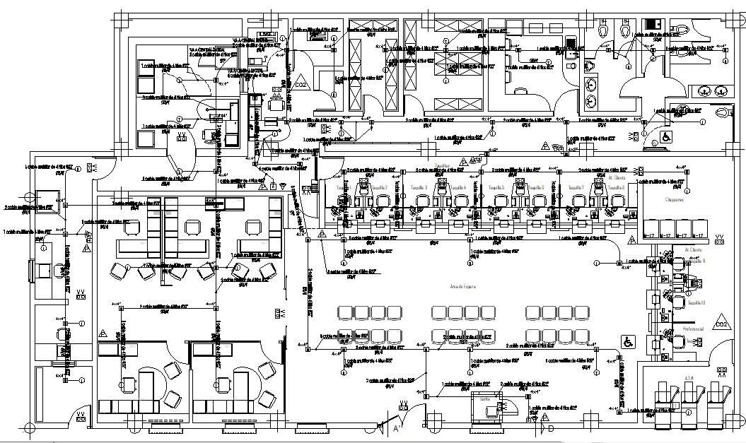 Office building plan in AutoCAD