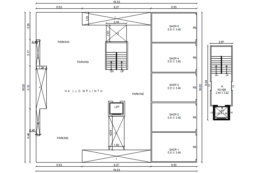 Shopping Mall Plan In DWG File