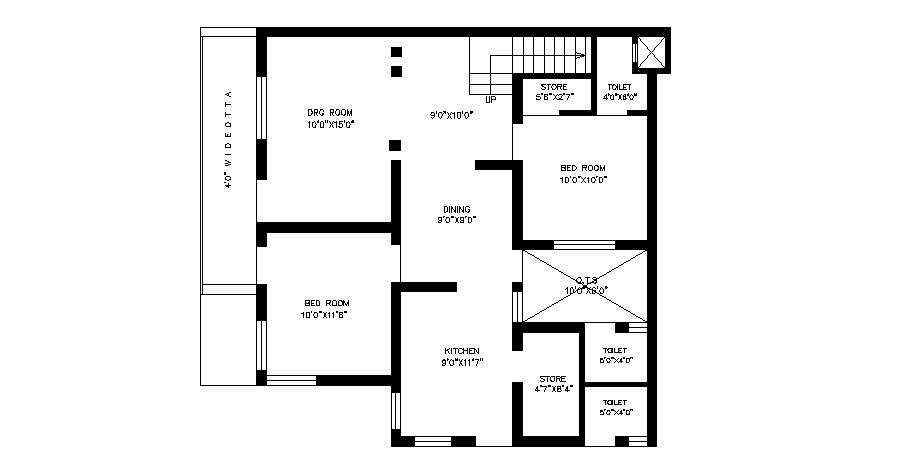 Tiny House Floor Plan In AutoCAD File
