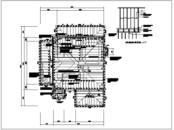 Plan view detail and roof plan projection detail dwg file