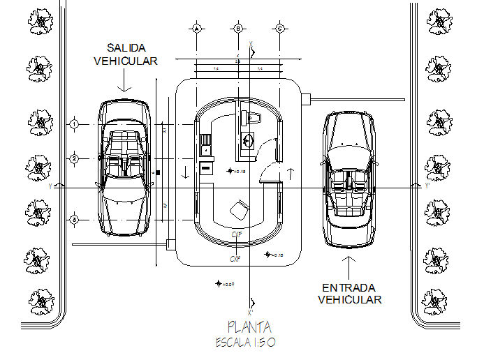 Planing guard house detail dwg file