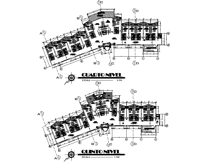 Planning 3 star hotel detail dwg file