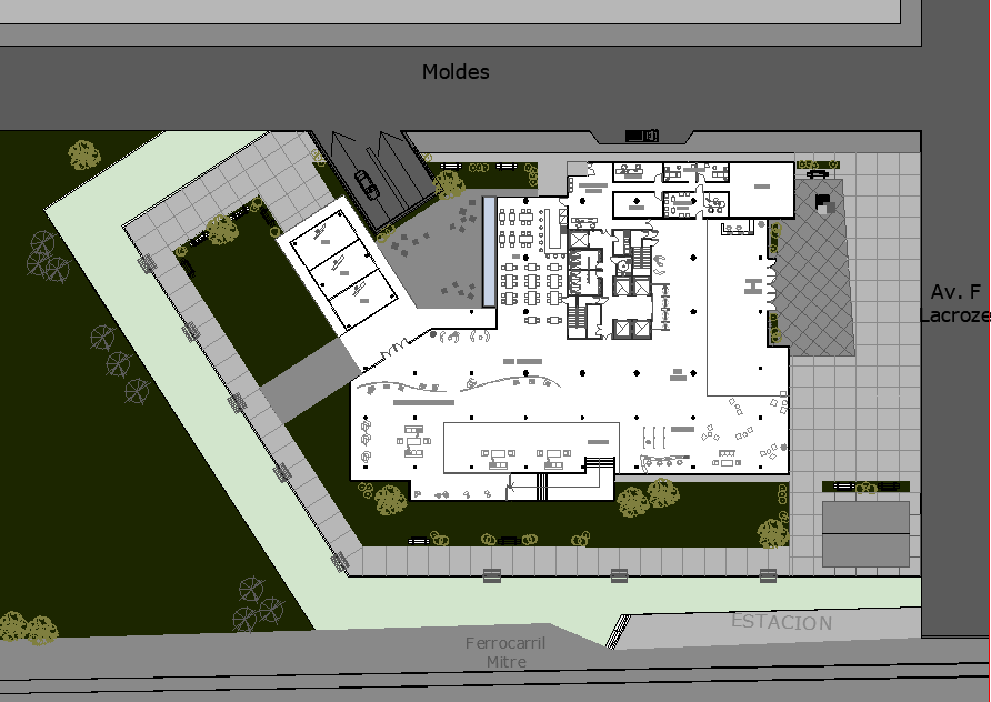 Planning Town hall center detail dwg file