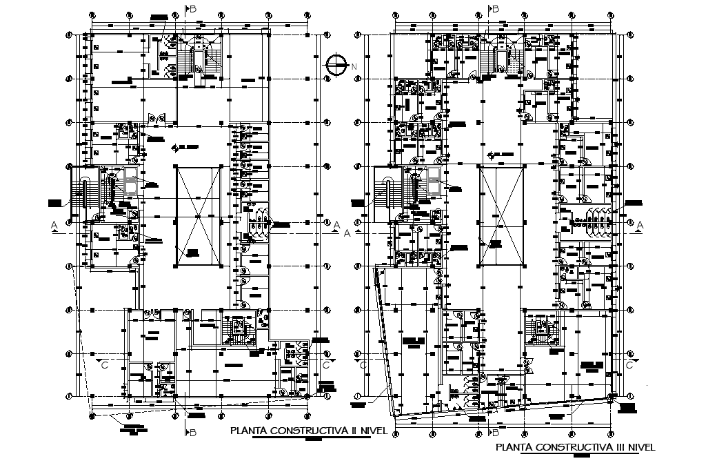 Planning first floor and second floor plan detail dwg file