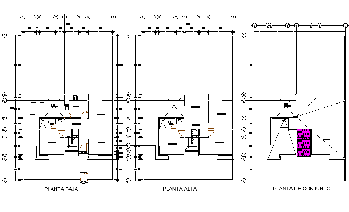 Planning house detail dwg file