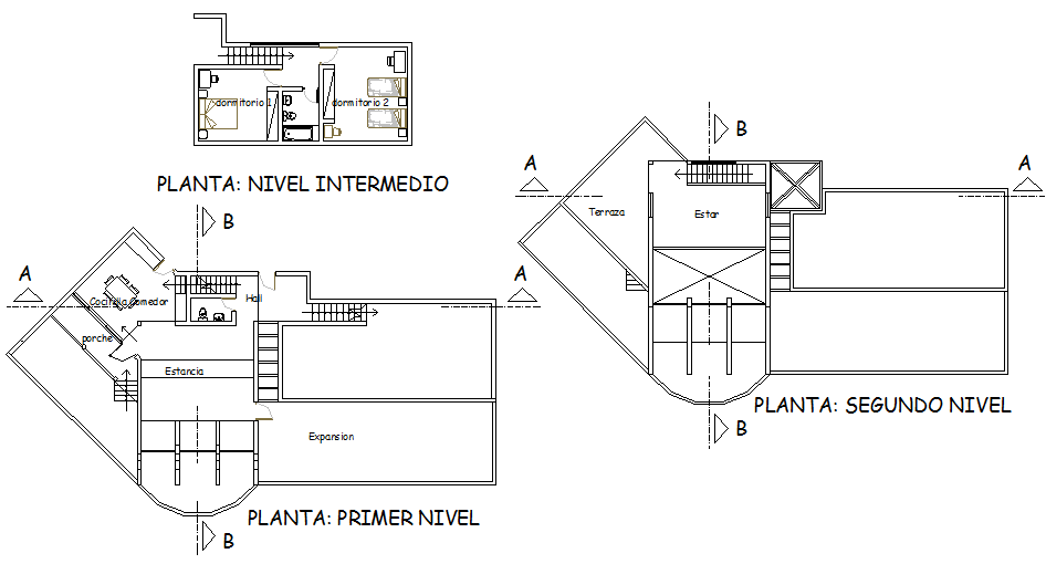 Planning house detail dwg file
