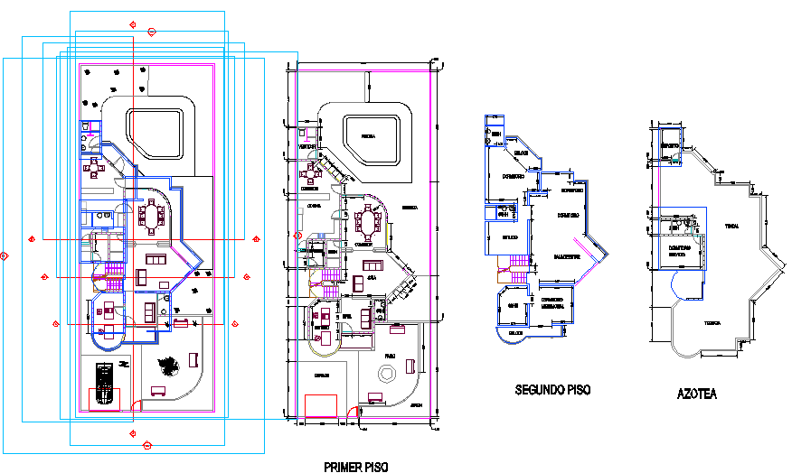 Planning house plan detail dwg file