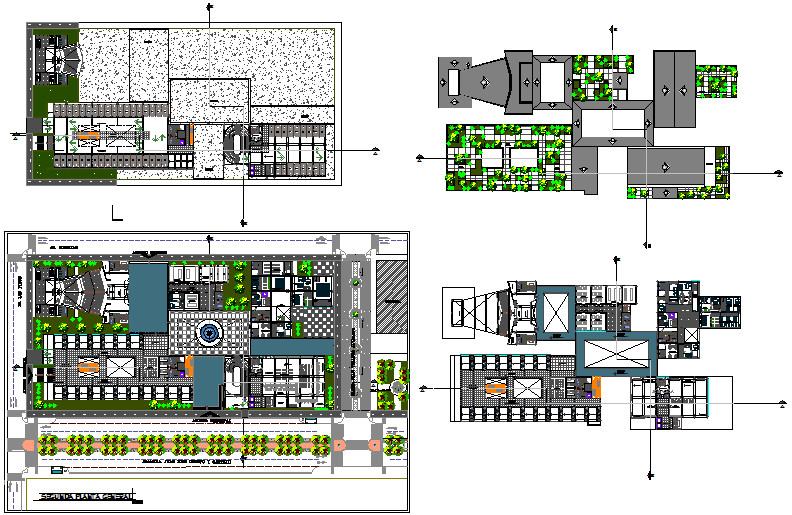 Planning layout office complex detail dwg file