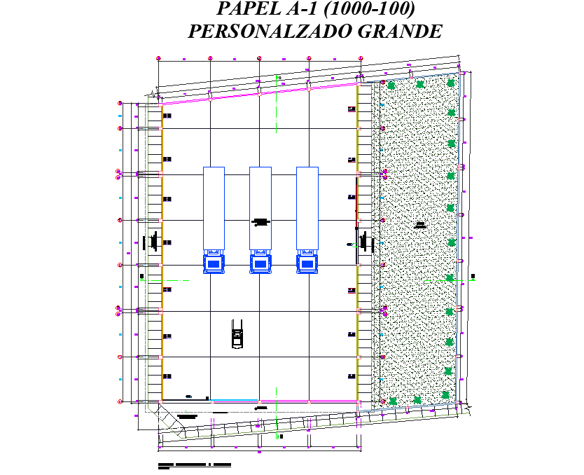 Planning plot parking detail dwg file