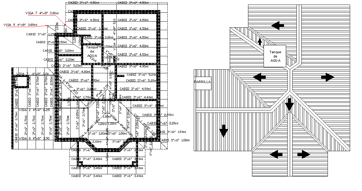 Planning roof plan detail autocad file