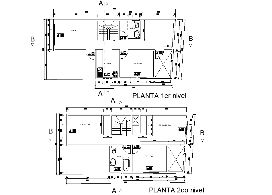 Planning unifamily housing detail dwg file