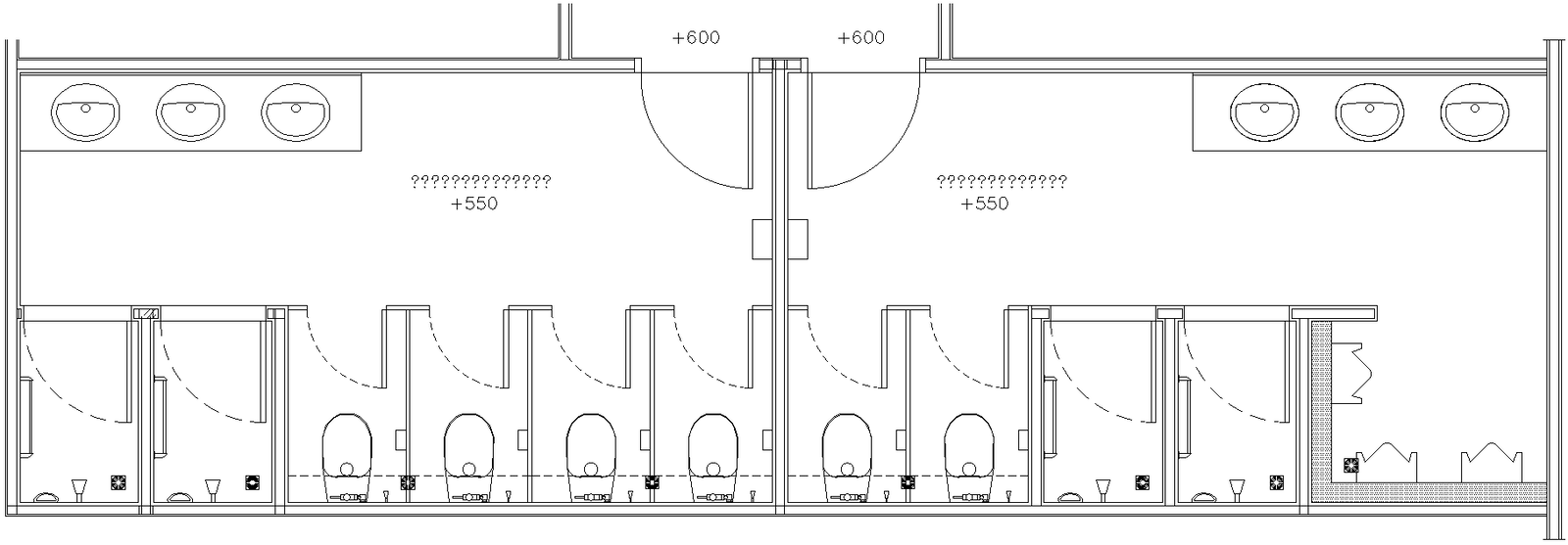 Plan of Public toilet Detail DWG AutoCAD file