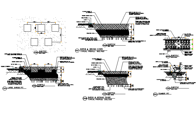 Plant and tree detail dwg file