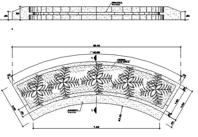 Plant plan and elevation detail dwg file