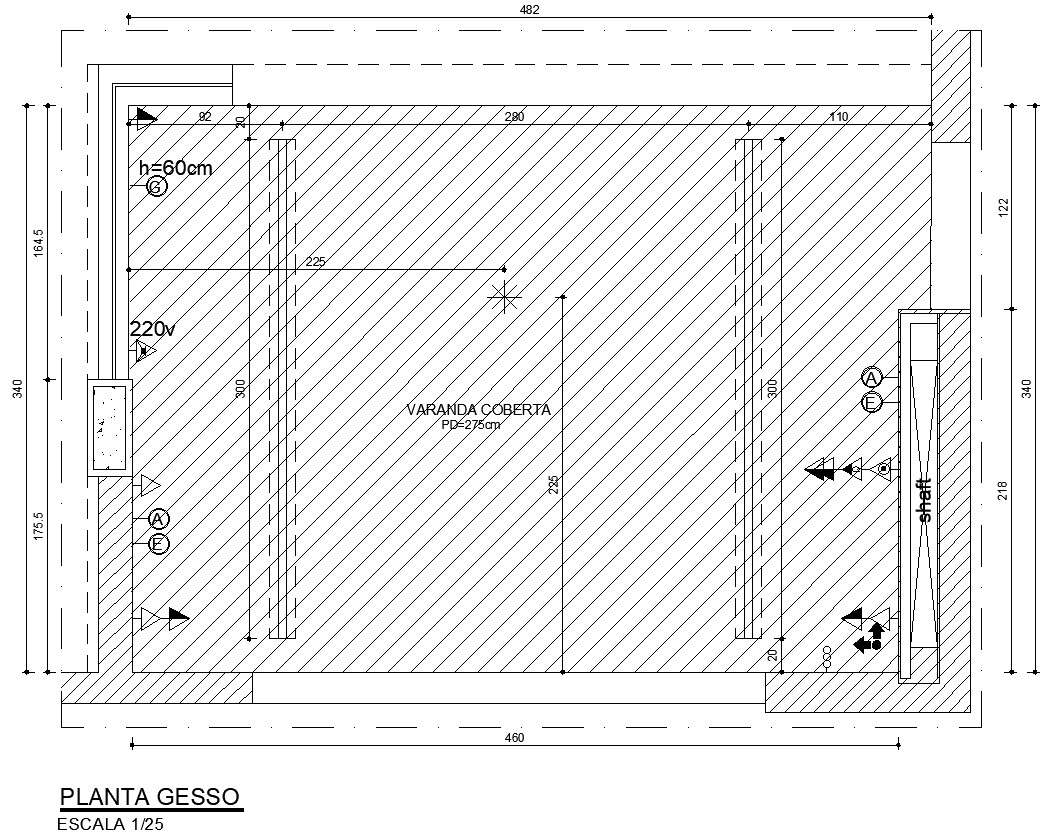 Plastering details of the ground floor of apartment is given in AutoCAD 2D drawing, CAD file, dwg file
