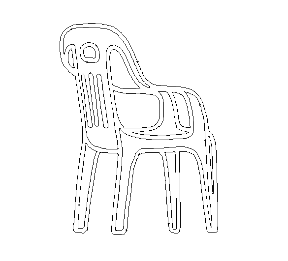 Doodle Art Chair Drawing in DWG Format for Designers