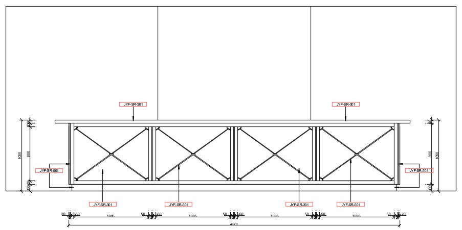 Detailed Platform Elevation in 2D AutoCAD DWG Drawing
