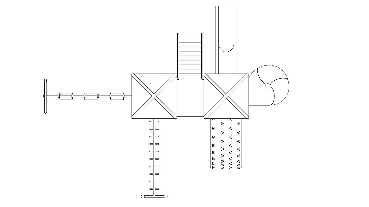 Playground Slider Equipment Elevation Design 2d AutoCAD Drawing Free Download