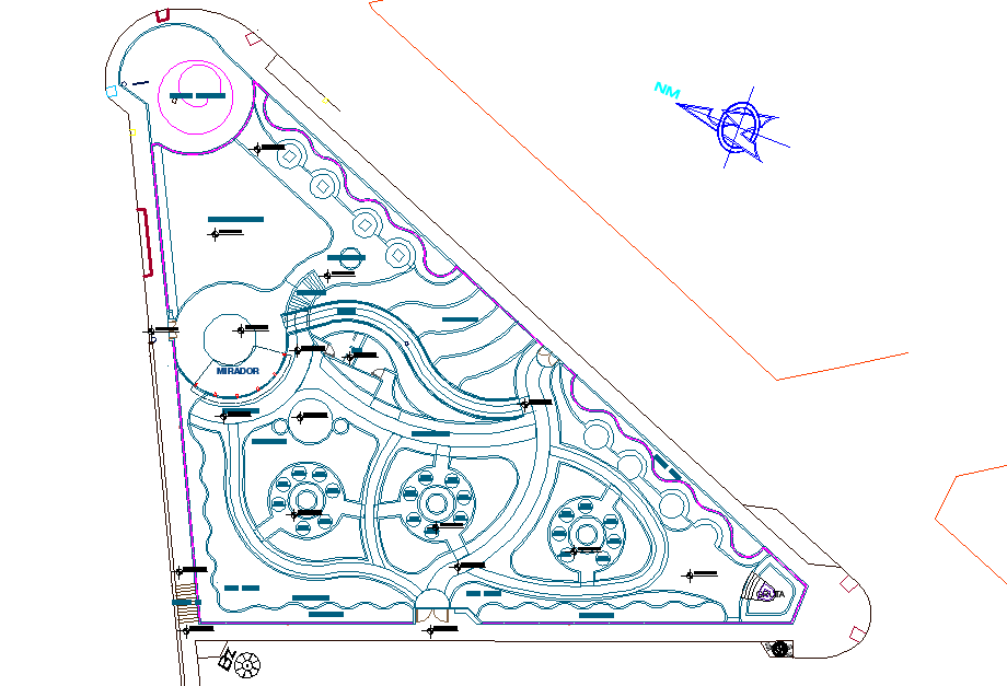 Playground plan view detail dwg file