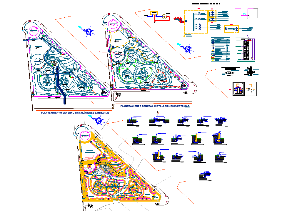 Playground plan view detail with structure specifications detail dwg file