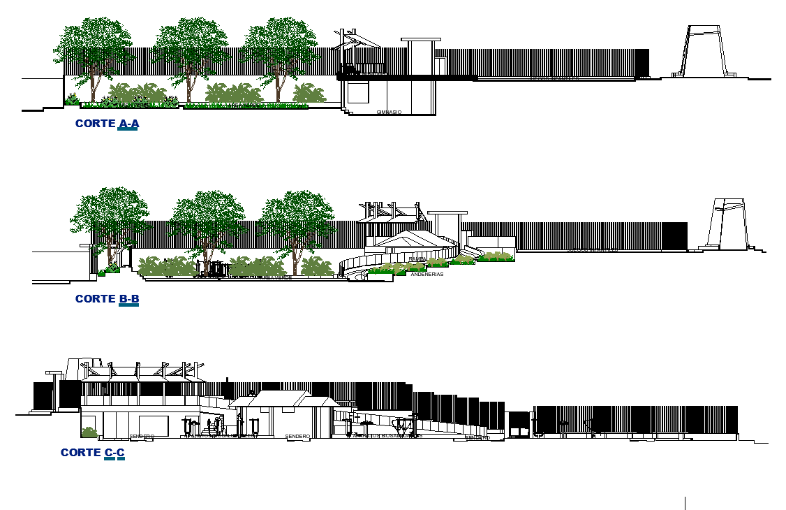 Playground section view detail dwg file